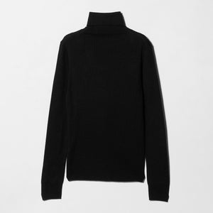 リブ タートルネック ニット