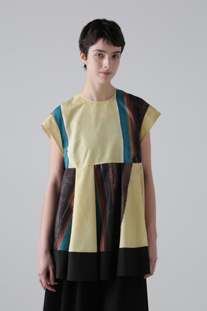 ペインティングストライププリントブラウス