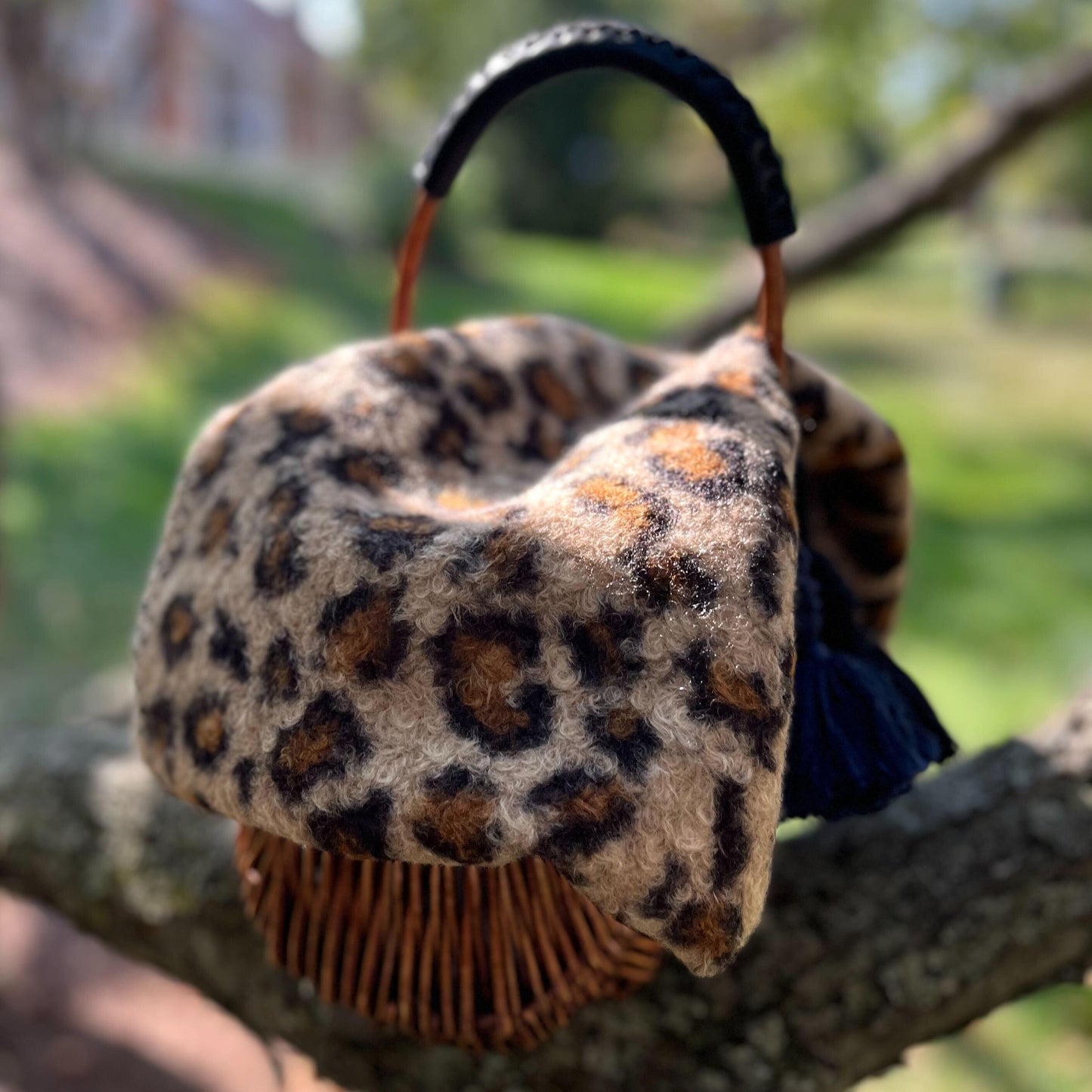 レオパード柄ボアマフラースカーフ