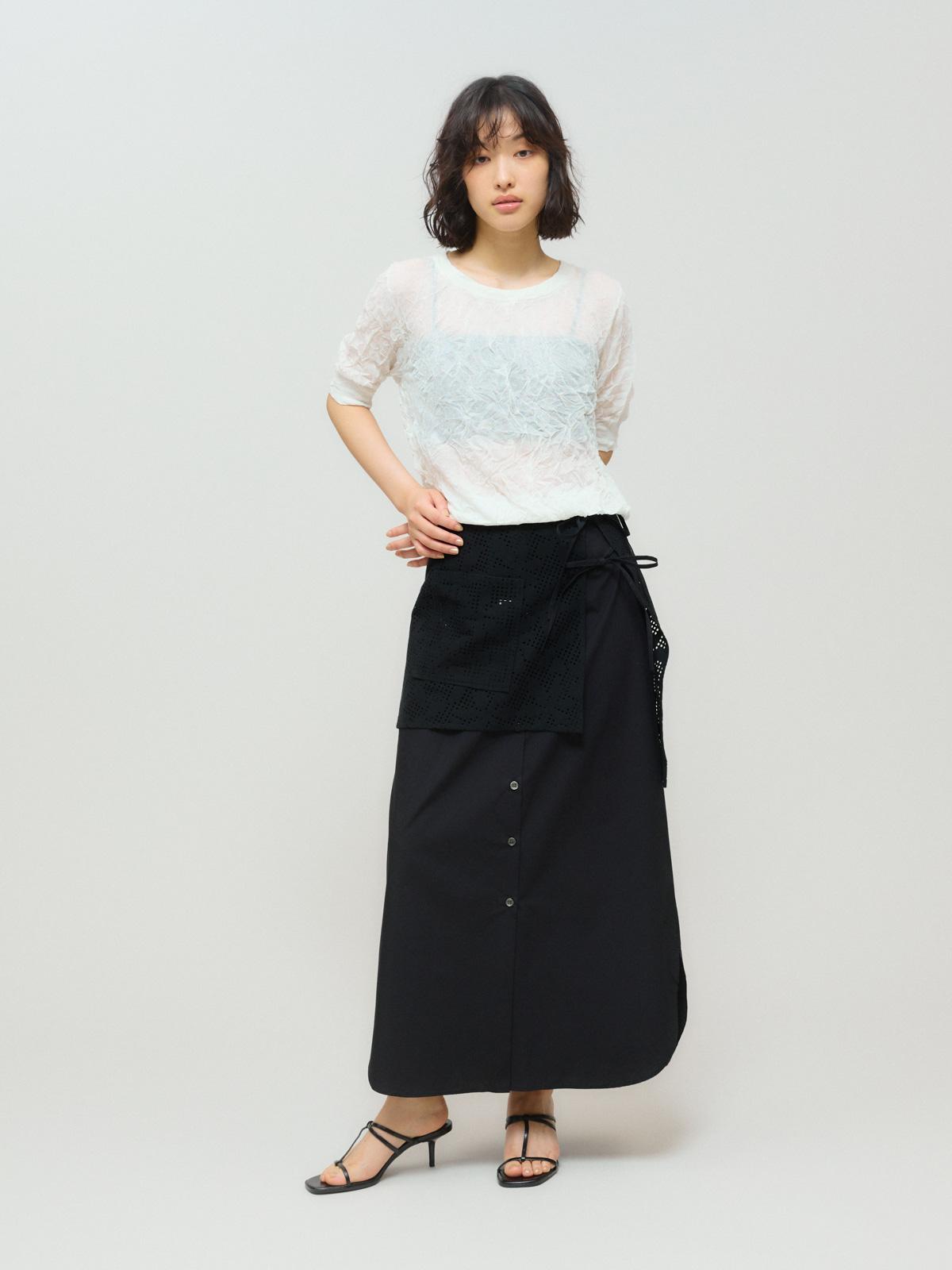 MIDIUMISOLID for Ladies レースレイヤードスカート
