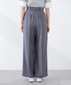 ＜ウォッシャブル＞ベルト付きタックワイドパンツ　26SS