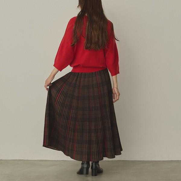 グレンチェックプリーツスカート
