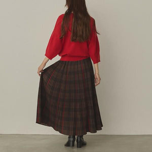 グレンチェックプリーツスカート