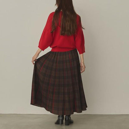 グレンチェックプリーツスカート