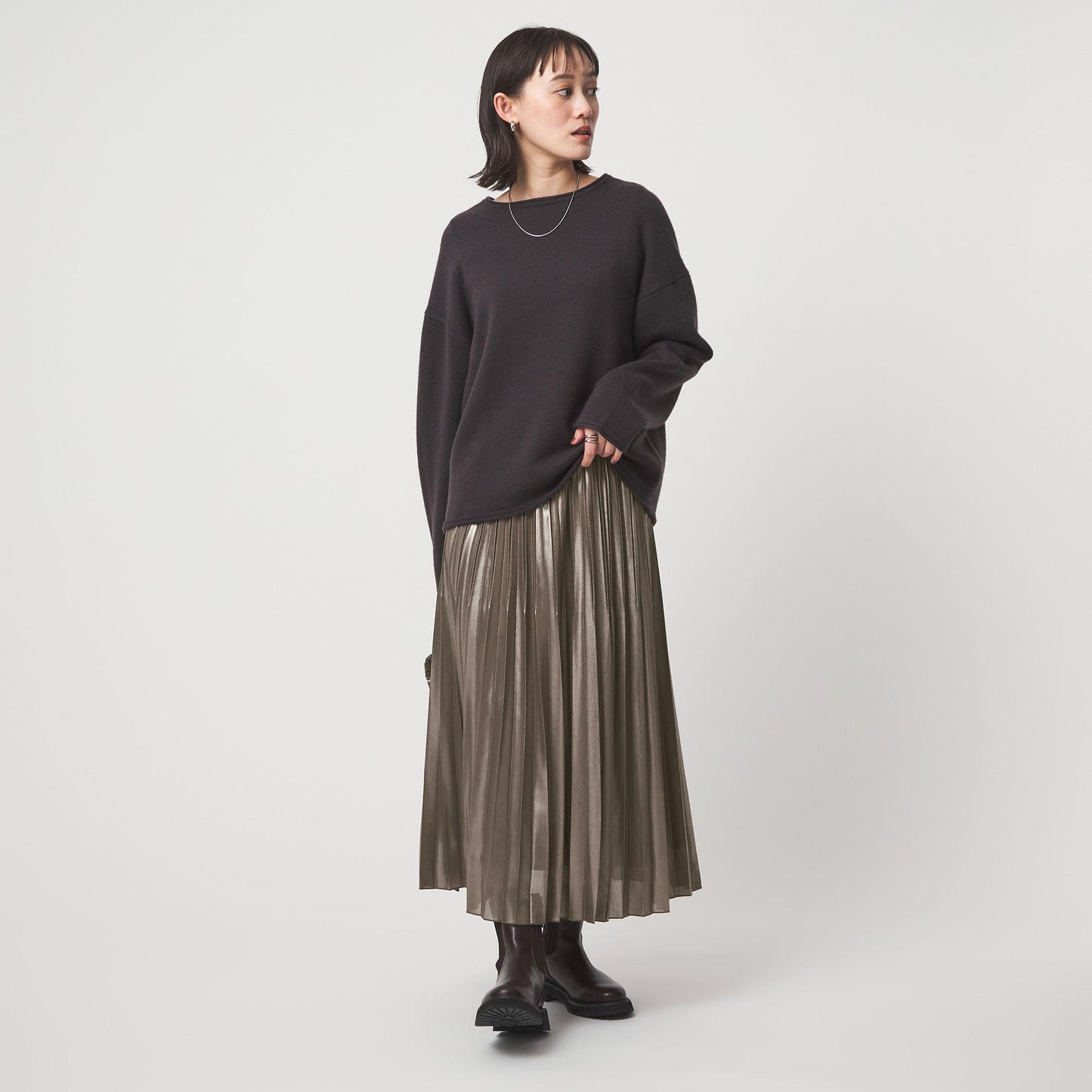 ハクプリント プリーツ スカート