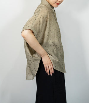 シアーフロッキードットブラウス