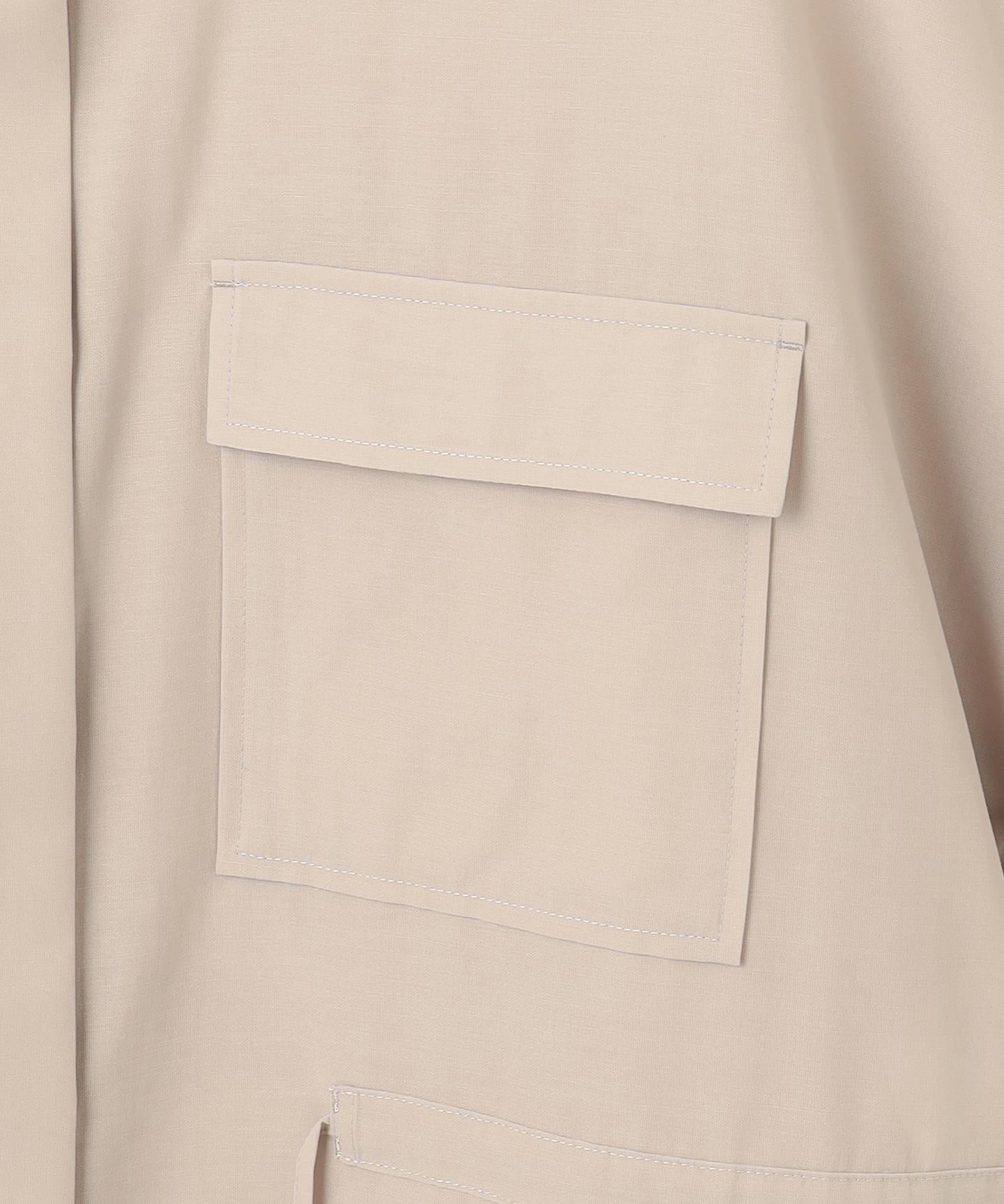 ライトシアーマットクロス ミリタリーディティール シャツ