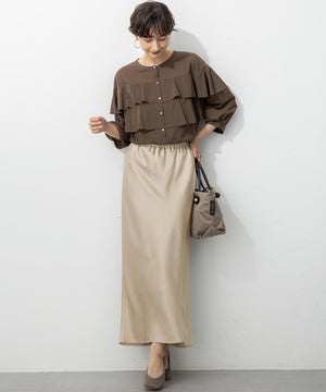 クリアトリコットジャージー フリルデザイン カットソー