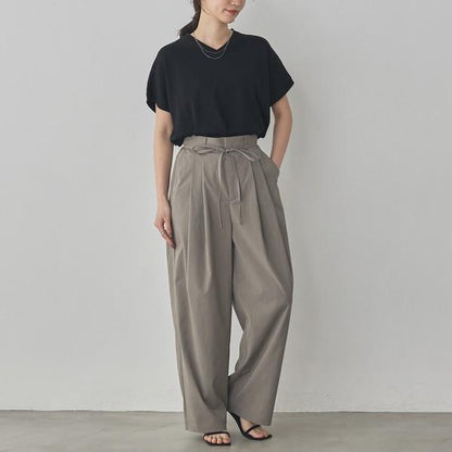 【接触冷感】フレンチドルマンVネックニット
