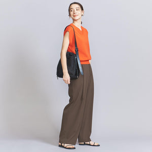 レザーライク×メッシュ コンビ ショルダーバッグ