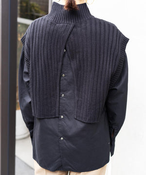 ワイドリブハイネックショートベスト
