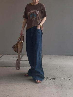 パネルヘムストレートデニム