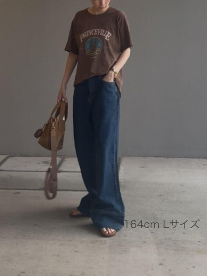 パネルヘムストレートデニム