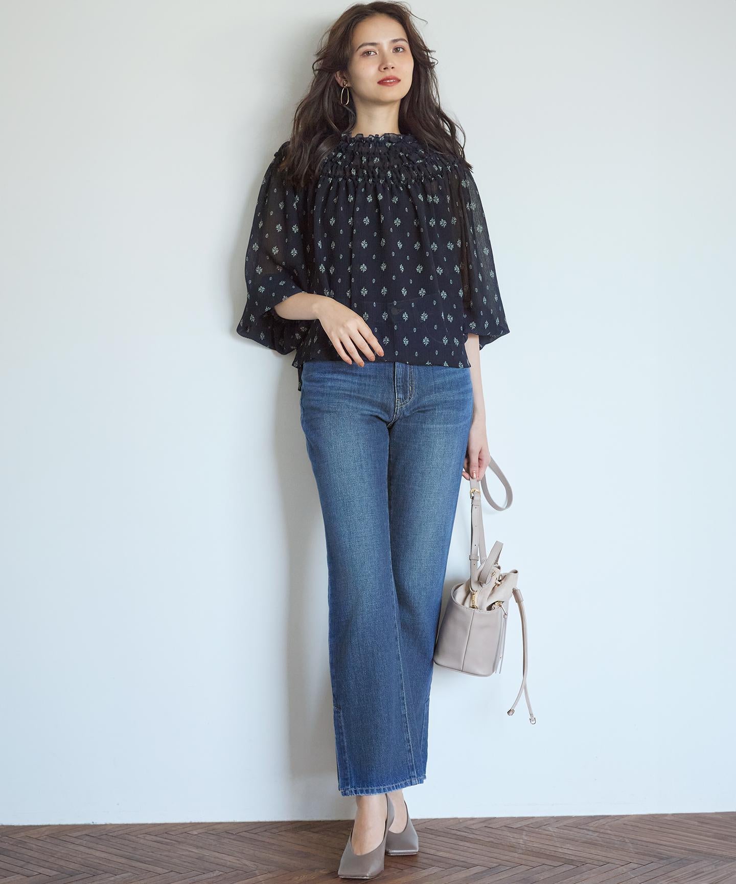 スリット ストレート デニム