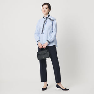 レース コンビ ボウタイ リボン ブラウス ‐ウォッシャブル‐