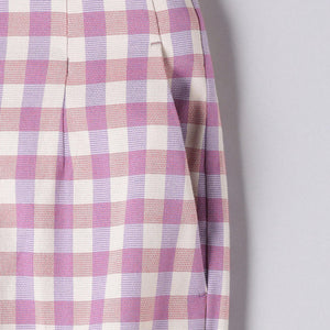 シャイニー ギンガムチェック パンツ