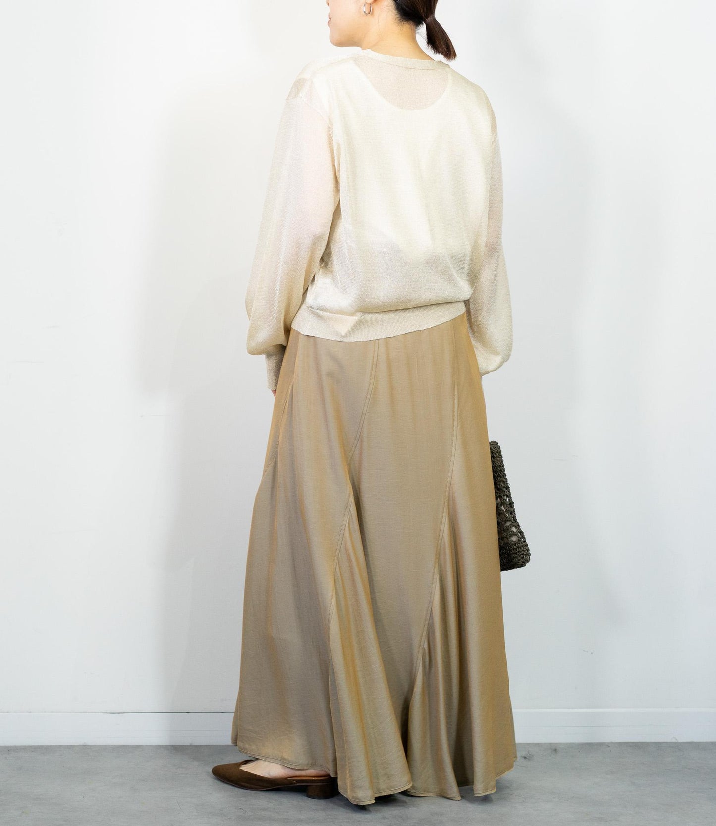 シャンブレーパネルスカート