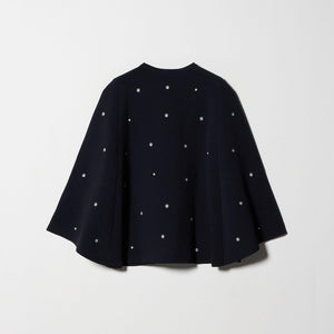 エンブロイダリー フラワー ケープニット ‐ウォッシャブル‐