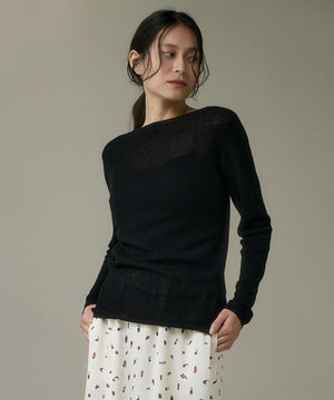 モックネックリブニット《Melty air wool》