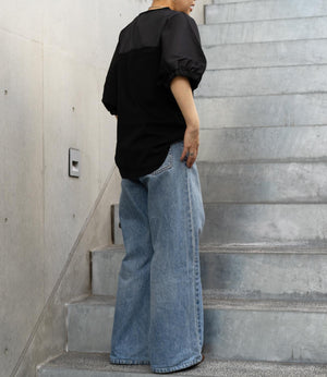 異素材ドッキングドルマンカットソー