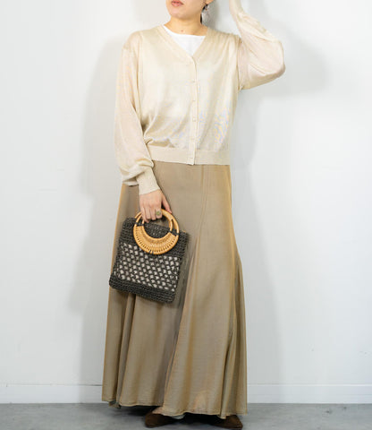 シャンブレーパネルスカート