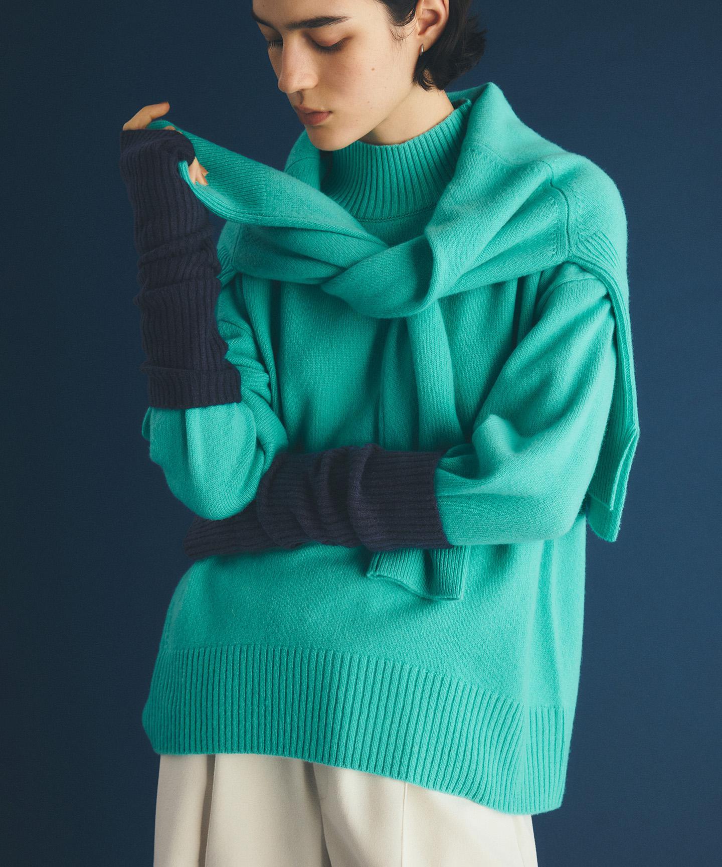 カシミヤブレンド クルーネックニット