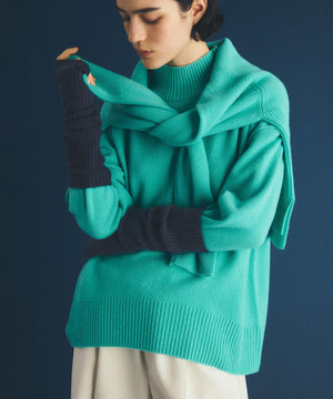 カシミヤブレンド クルーネックニット