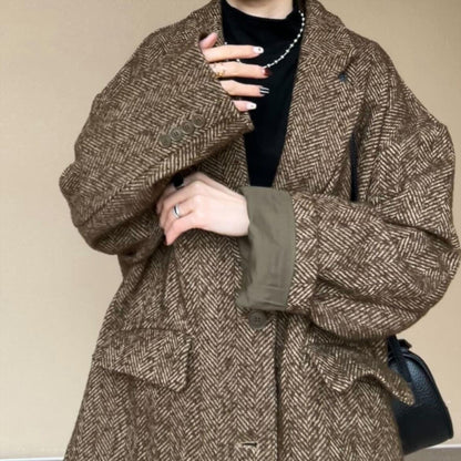 ヘリンボーンジャケットコート
