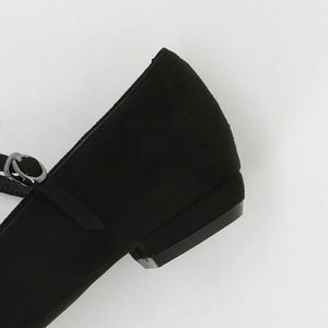 Vカット ストラップ フラットシューズ 撥水