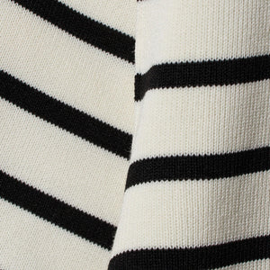 襟付き 5分袖 プルオーバー ニット