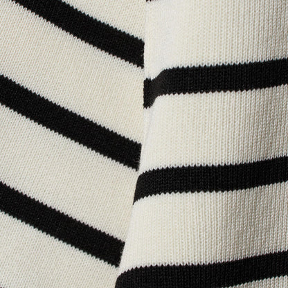 襟付き 5分袖 プルオーバー ニット