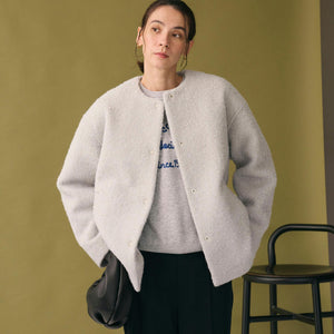 ブークレ ノーカラーブルゾン