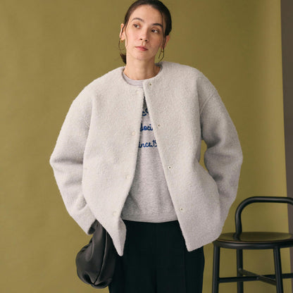 ブークレ ノーカラーブルゾン