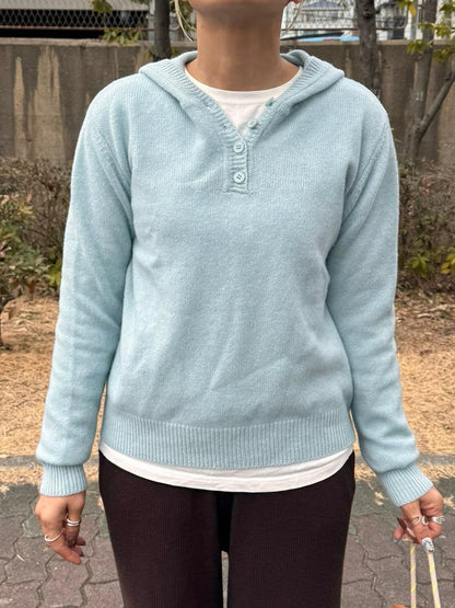 ウールフードニット