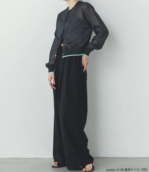 バイカラーシアーニットカーディガン