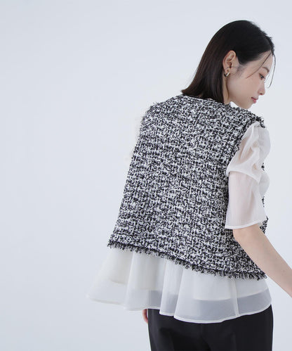 ツイーディーニットジレ