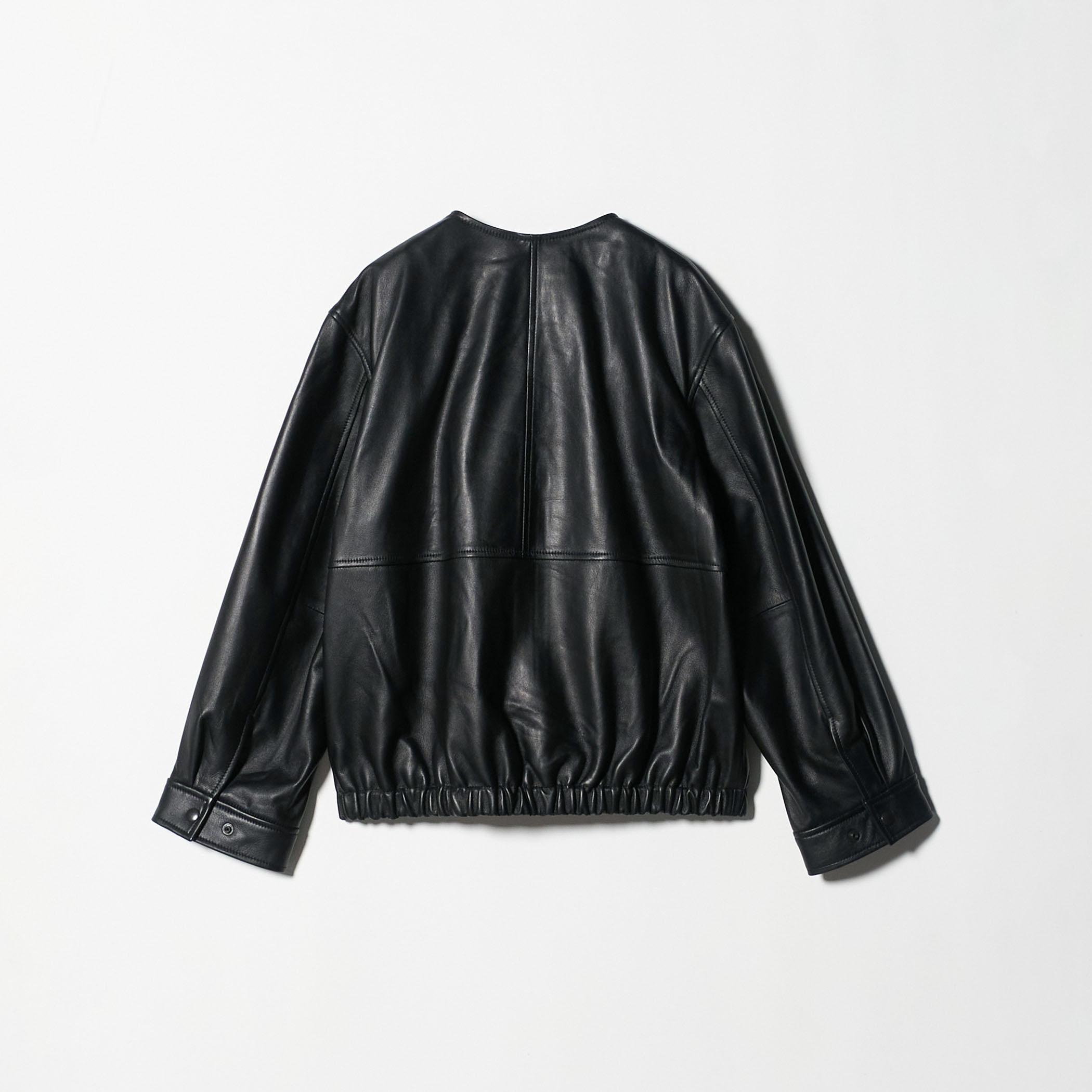 シープレザー ノーカラージップブルゾン – &DROBE (アンドローブ)