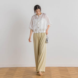 変わり織メッシュカーディガン≪手洗い可能≫