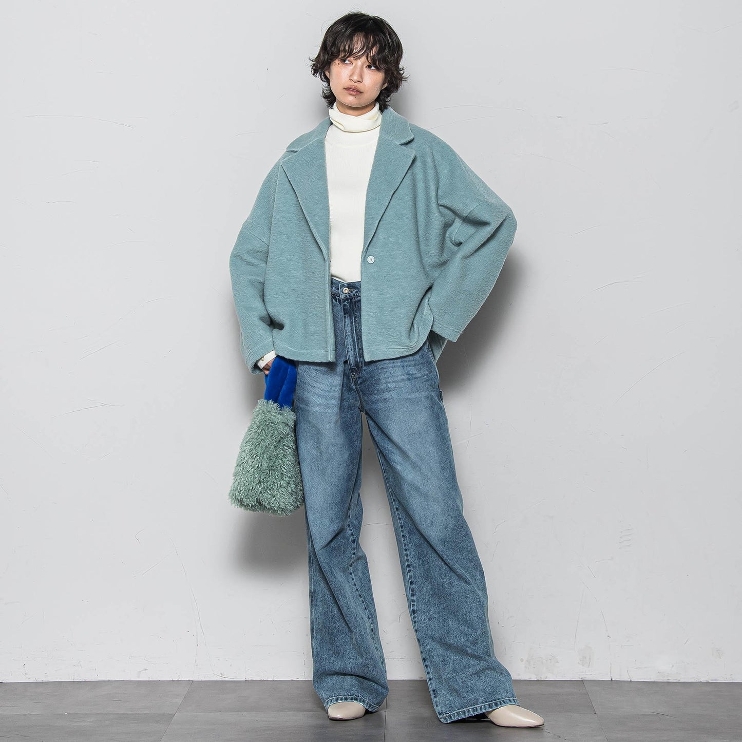 リブタートルニットプルオーバー≪手洗い可能≫