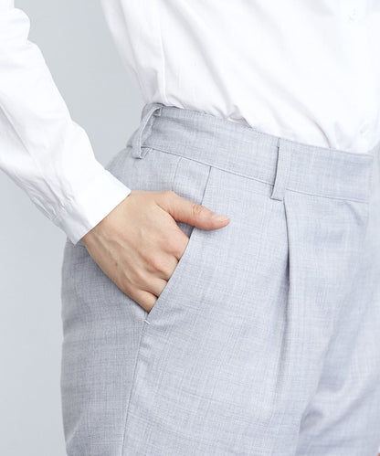 サマーウール混テーパードパンツ