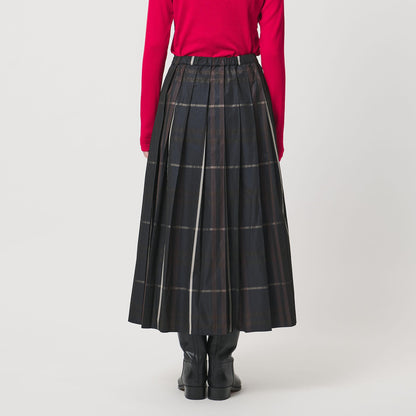チェック タフタ プリーツスカート
