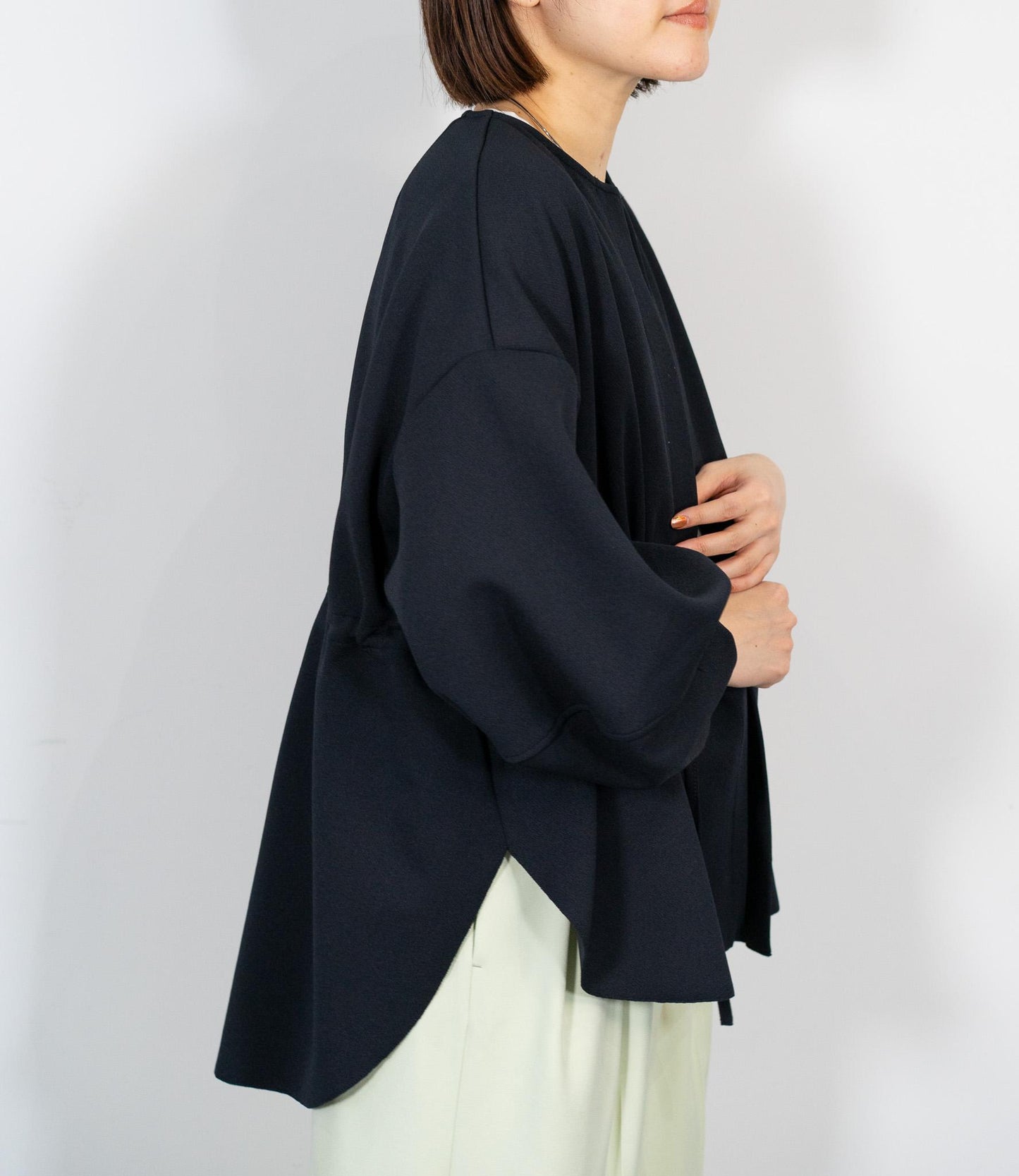 カットジョーゼットウエストマークブルゾン