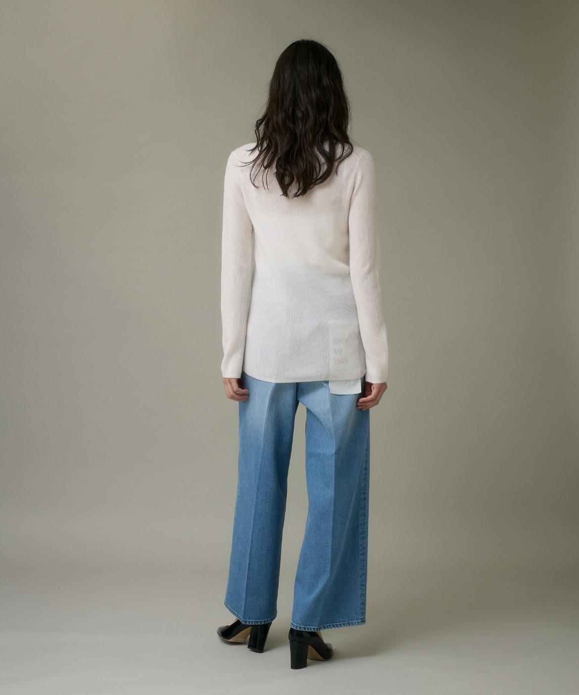 Vネックリブニットカーディガン《Melty air wool》