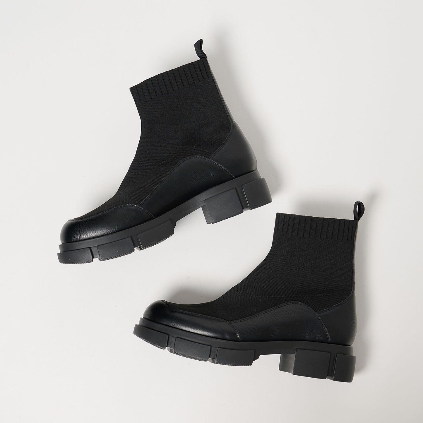 ニット レザーライク ブーツ 撥水/晴雨兼用