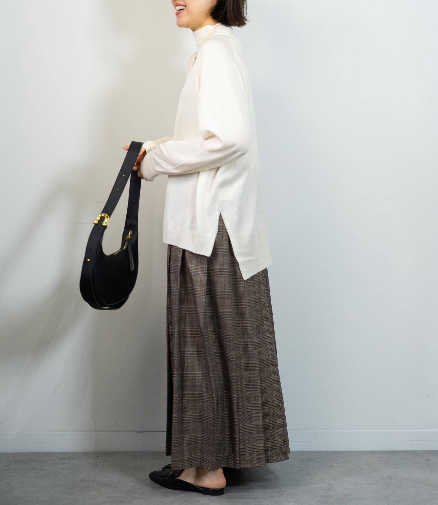 グレンチェックプリーツスカート
