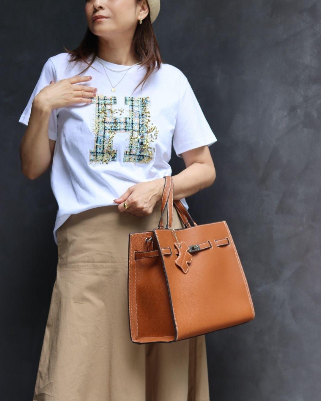 H刺繍Tシャツ