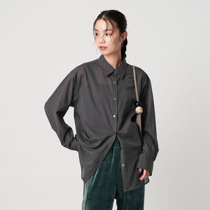 シアー レギュラーカラー ソリッドシャツ