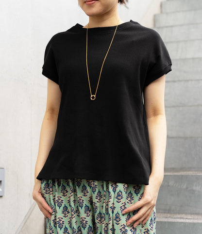 ミニリブフレンチスリーブトップス