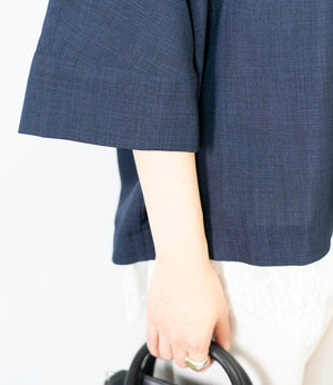 レースドッキングスキッパーブラウス