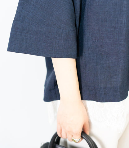 レースドッキングスキッパーブラウス